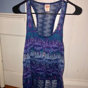 Colorful high low racerback tank top